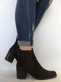 bt00 brown suede LOW ankle boot 1504010 br - galibelle