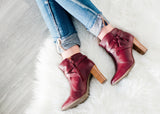 bt00 red leather high ankle boot 38702-2 - galibelle